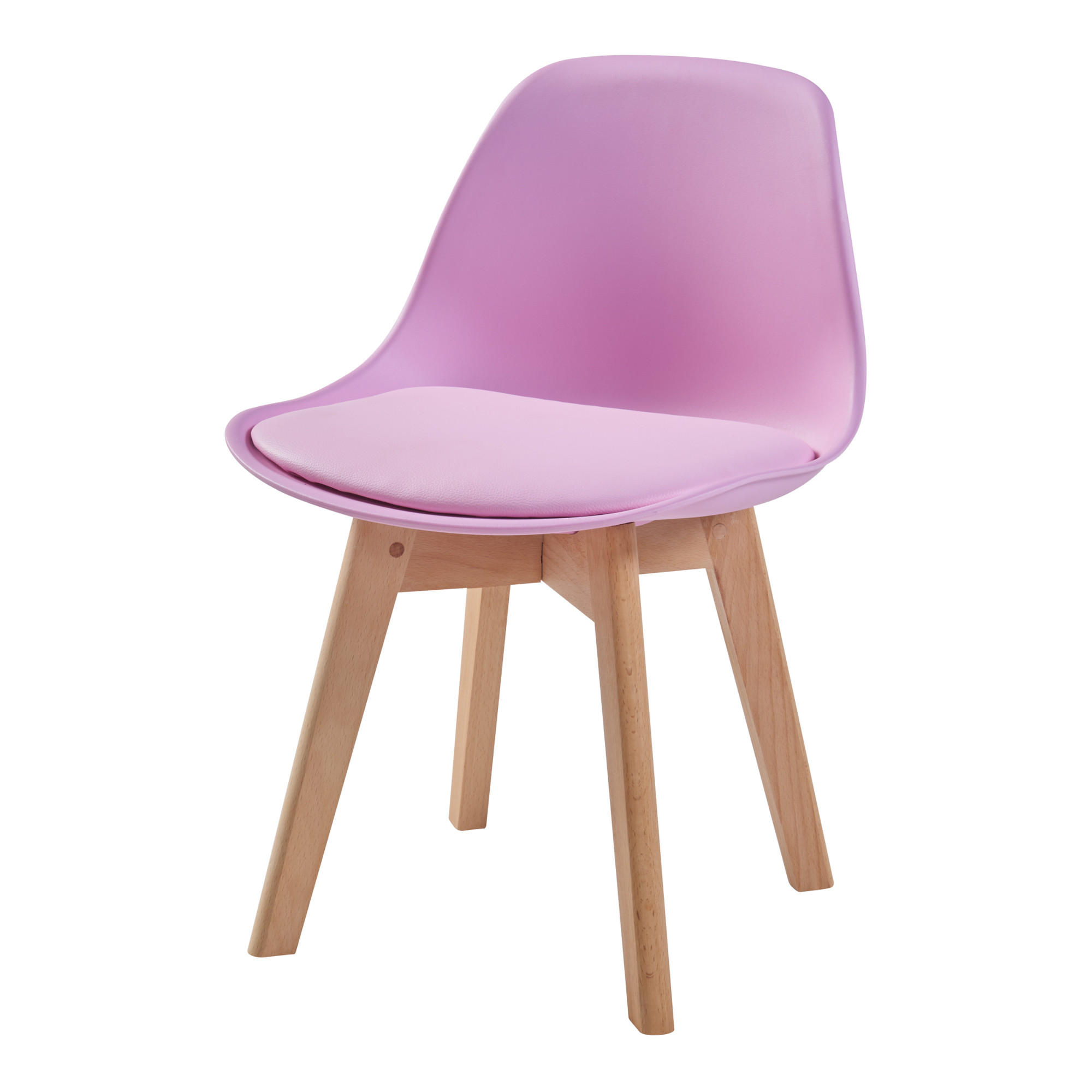 KINDERSTUHL Elvdal - Pink/Naturfarben, Holz/Kunststoff (38/56/33cm) - [en.casa]