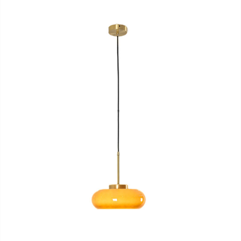 PENDELLEUCHTEN,METALL + Glas, 220 V, 12 W, Durchmesser 38 cm - Gelb, Metall (28/28/15.5cm) - Authentics