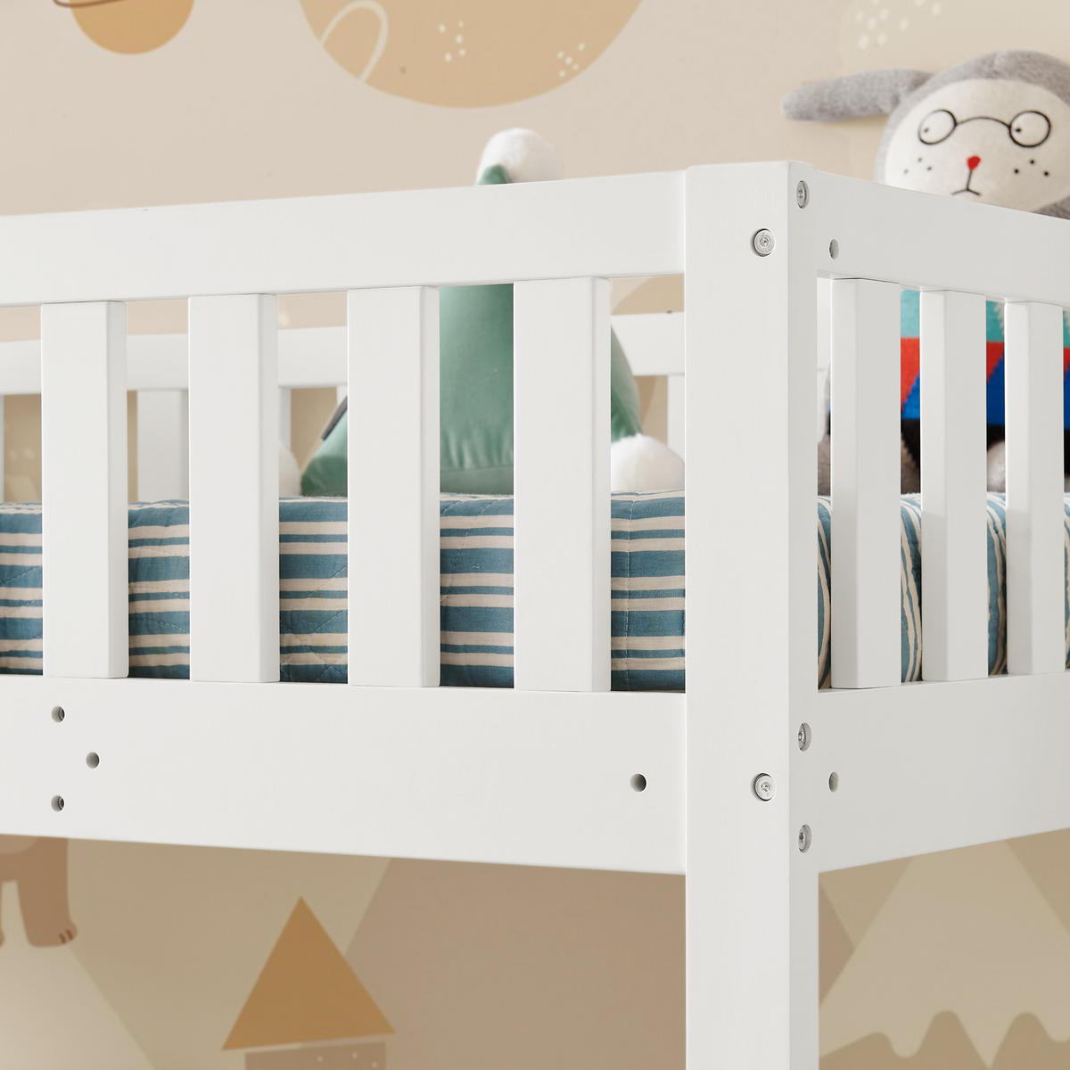 ETAGENBETT 2-in-1 90x200 cm Massivholz White 4-tlg. - Weiß, Holz (90/200cm) - Meubliv