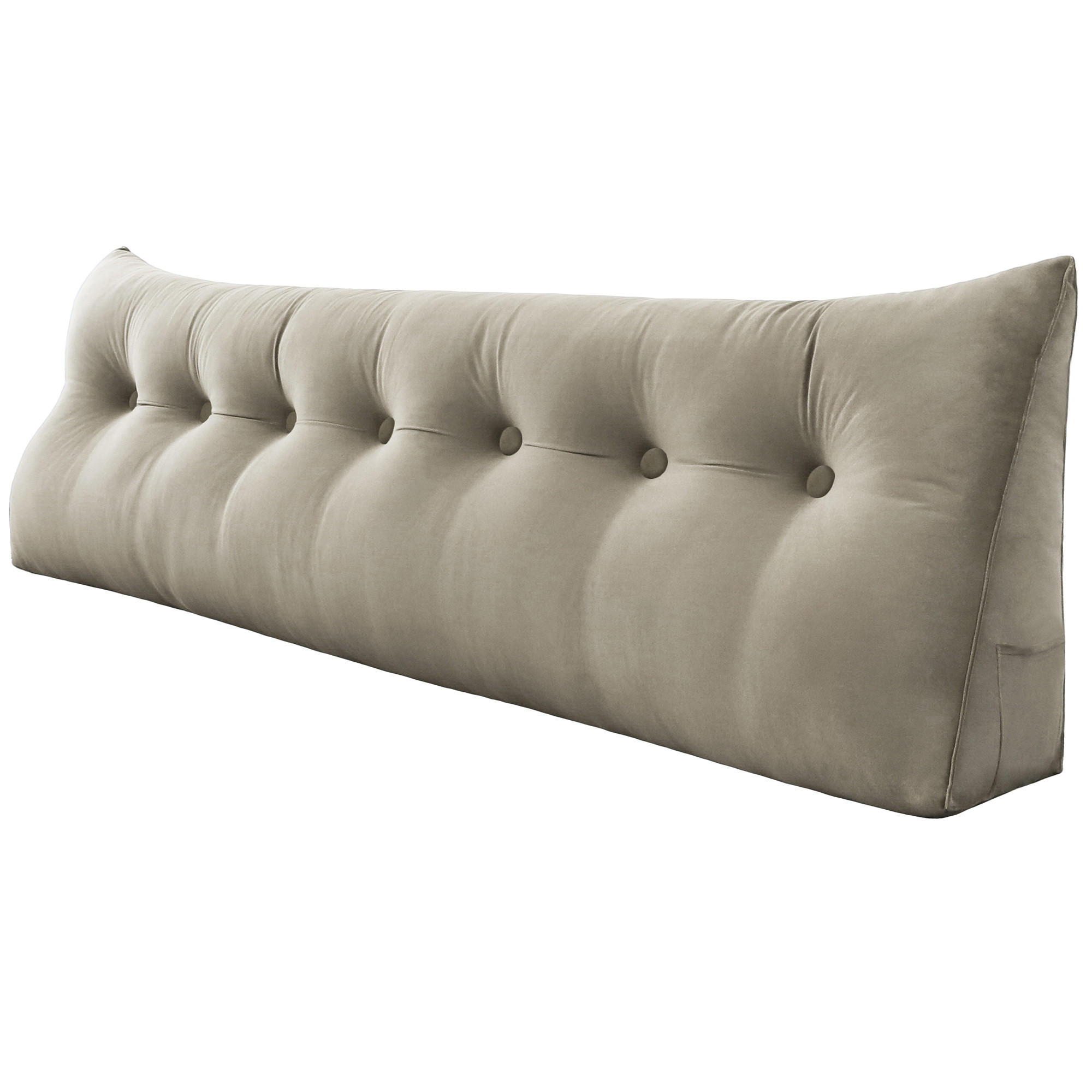 RÜCKENKISSEN für Bett Samt Beige 200 cm - Beige, Textil (50/200cm) - Vercart