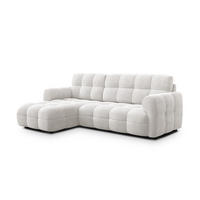 ECKSOFA MELLOW 3-Sitzer, creme - Creme/Schwarz, Holz/Textil (232/156cm) - Courtois Laville