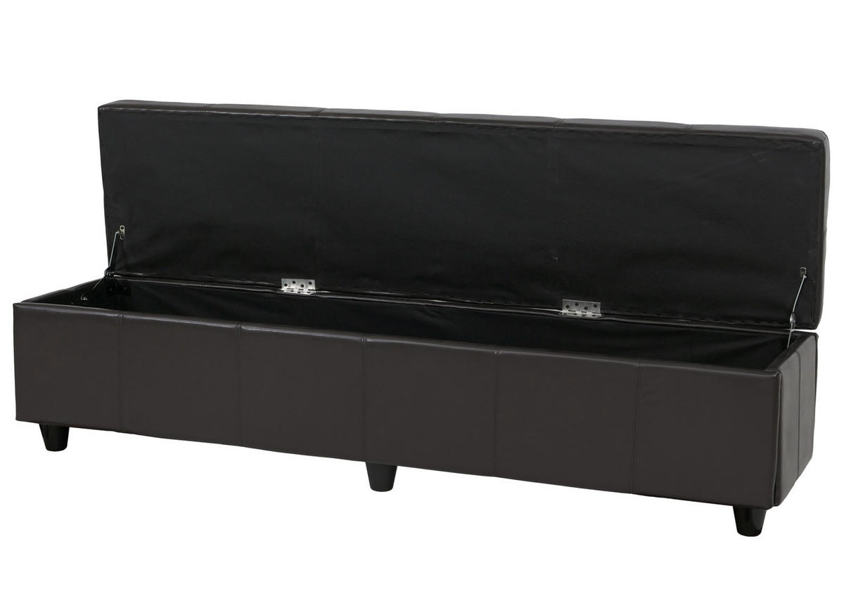 LAVICA s úložným priestorom XXL Hnedá - hnedá, koža (180/45/45cm) - MCW