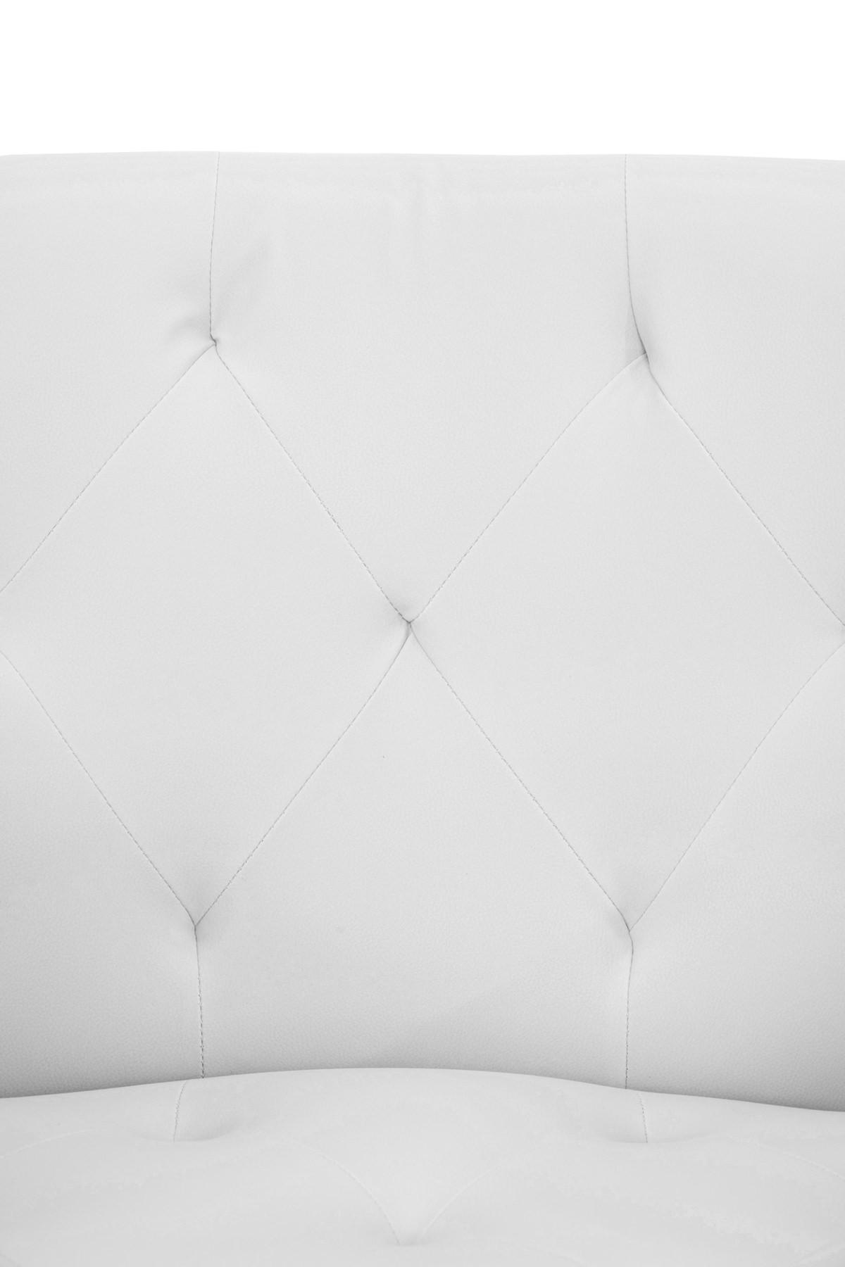 ARMLEHNENSTUHL Lederlook weiß - Schwarz/Weiß, Textil/Metall (67/83/60cm) - CLP