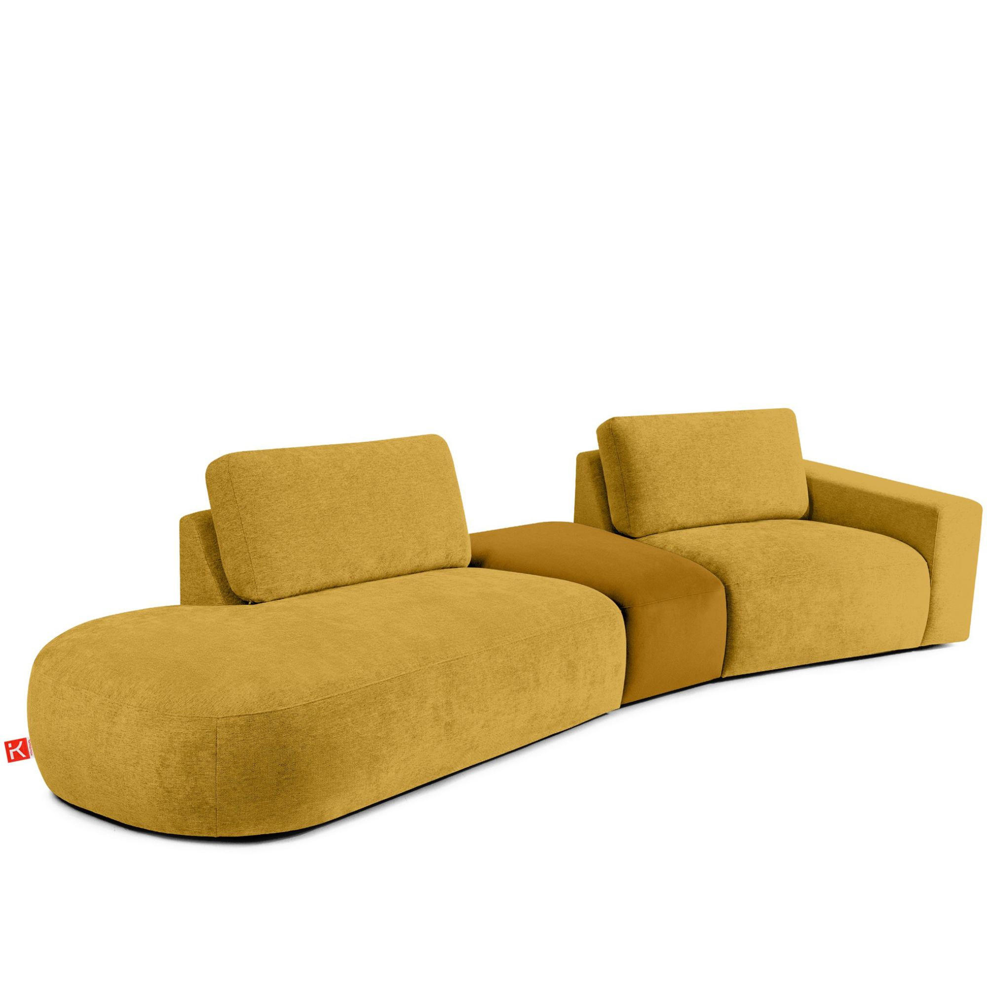 4-SITZER ECKSOFA ZUCCO Chenille links, Gelb - Gelb, Textil (350/84/105cm) - KONSIMO®