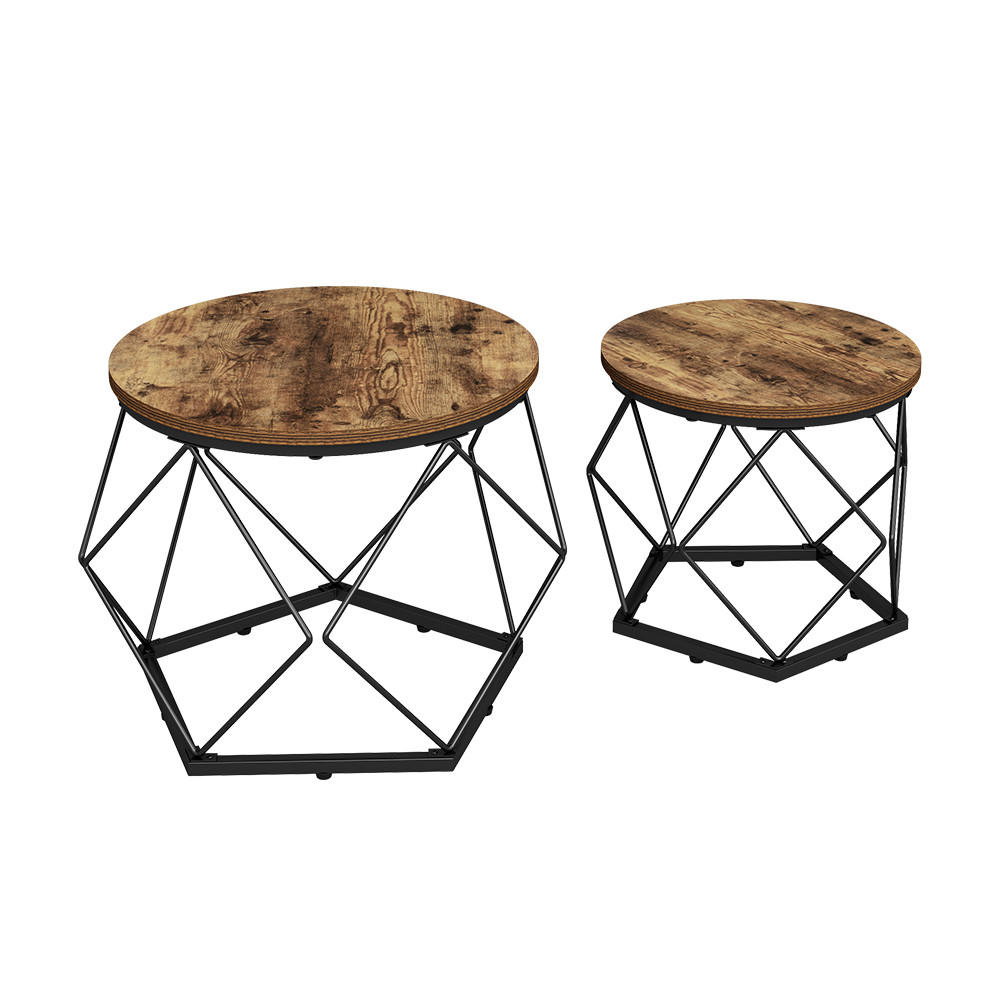 COUCHTISCH-SET Fyrk Eiche rustikal 50 x 40 cm 2 Teile - Wildeiche, Holzwerkstoff (40/50/50cm) - Vicco