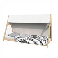 HAUSBETT TIPI / Kinderbett 90x200 mit Stoff und Lattenrost - Naturel - Naturfarben, Holz (90/200cm) - Weber Industries