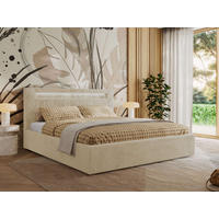 POLSTERBETT GOLD 5 CLASSIC 200/200 - Creme Plüsch - Schaum-Matratze - Creme, Textil (200/200cm) - MKS