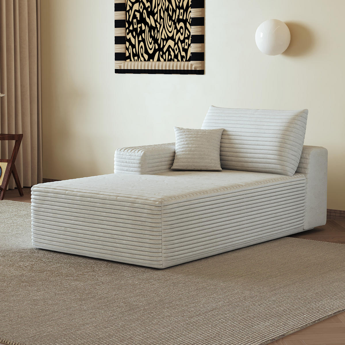 RÉCAMIERE DE-34752 linke Chaiselongue Weiß - Weiß, Textil (95/83/175cm) - ComfortXL
