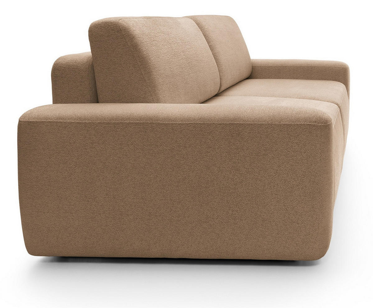 POLSTERSOFA 260 cm Orea, Schlaffunktion, Bettkasten, Braun - Braun, Holz (257/82/105cm) - Emporius