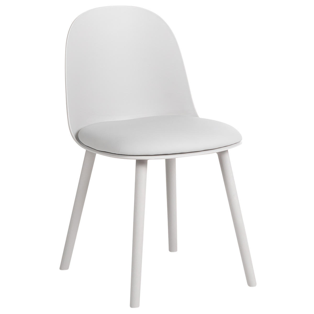 ESSZIMMERSTUHL 2er Set Kunstleder Hellgrau Ankeny - Hellgrau/Grau, Kunststoff (46/80/48cm) - Beliani