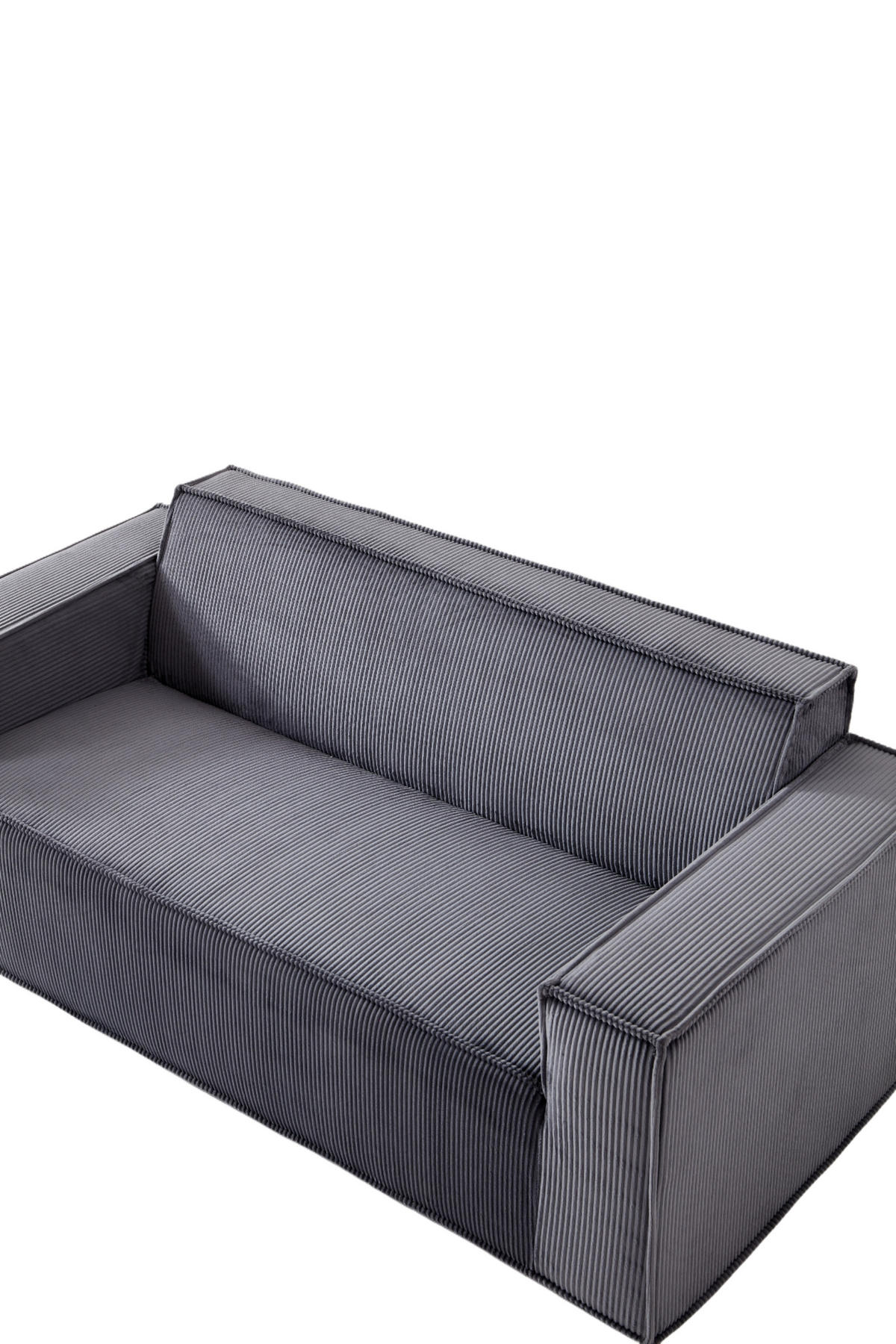 2-SITZER-SOFA DE-33868 Tiefsitz und Cordstoff Grau - Grau, Textil (178/70/86cm) - ComfortXL