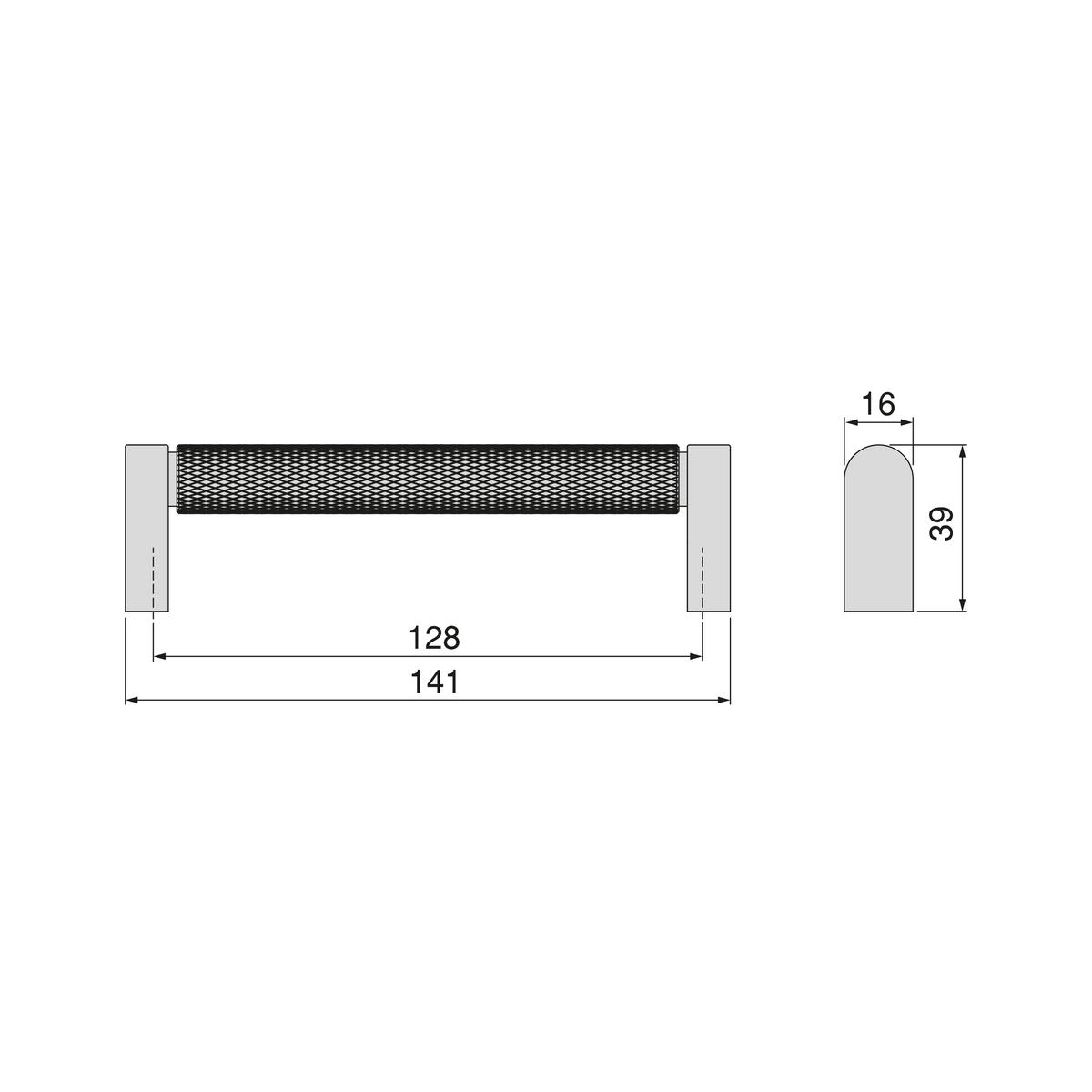 MÖBELGRIFFE Bergen, L141mm, 128mm Achsenabstand, Aluminium, Goldfarben lackiert 5er-set - Goldfarben, Metall (12/3/18cm) - EMUCA