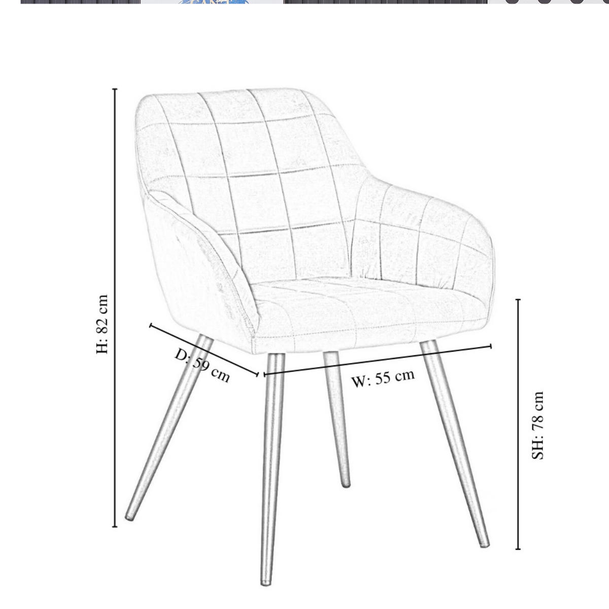 ESSZIMMERSTUHL Samt 6-teilig Hellgrau - Hellgrau, Metall (55/82/59cm) - Life Interiors