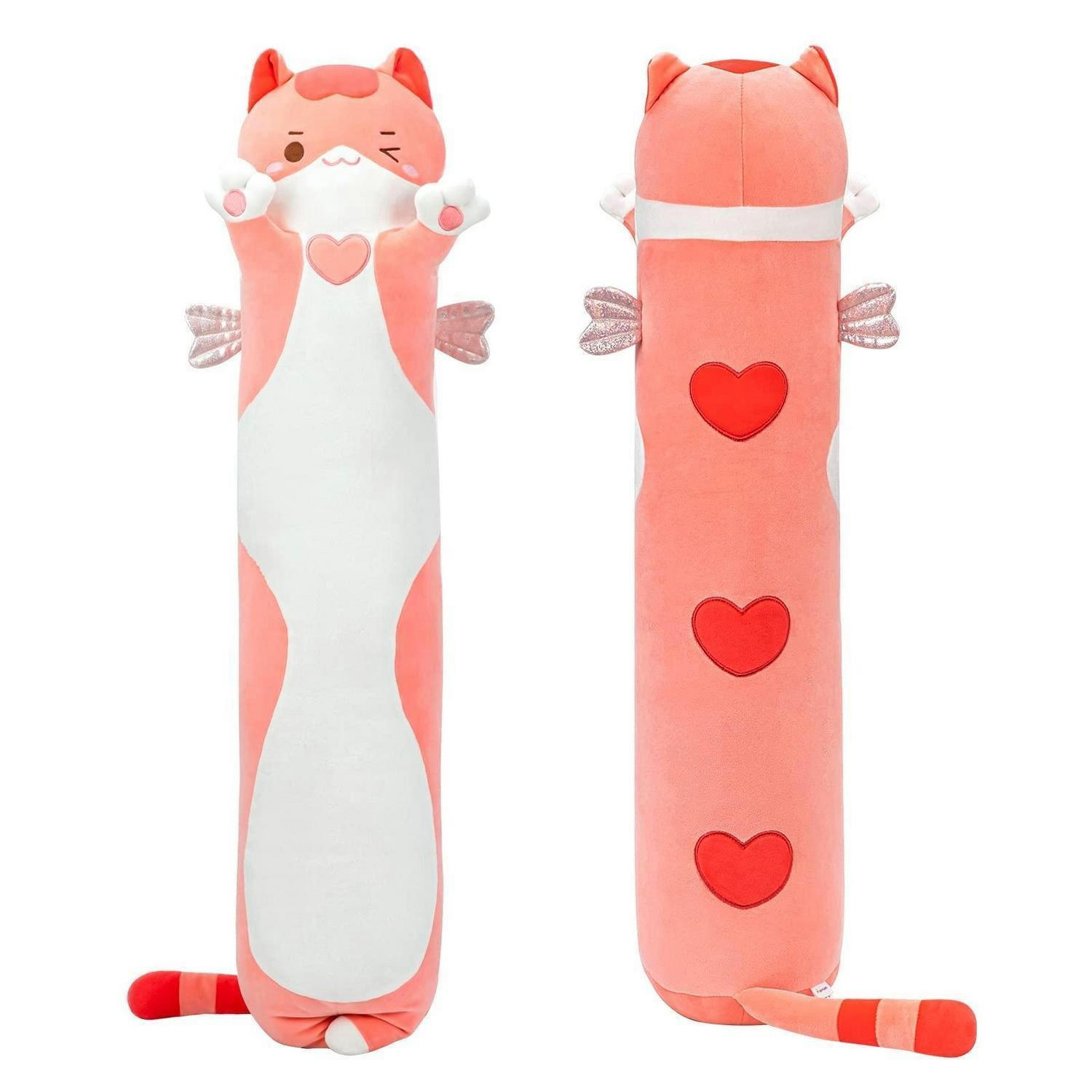 PLÜSCHKISSEN Katze 70 cm Rosa - Rosa, Textil (20/35cm)