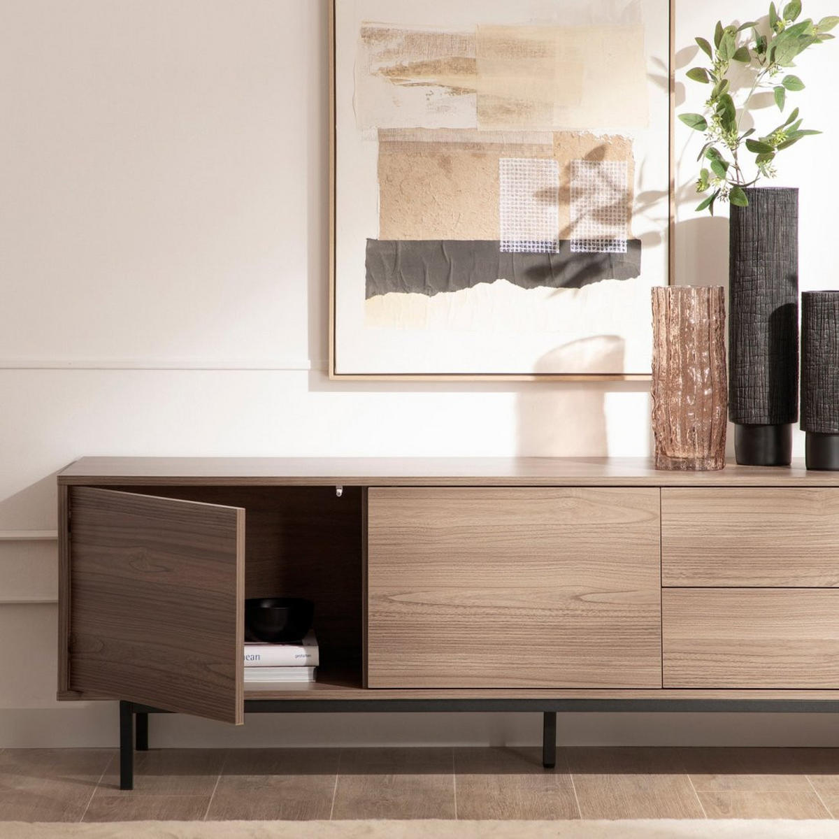 TV-ELEMENT Elton Natürlich 160 cm x 50 cm - Naturfarben, Holzwerkstoff (160/50/40cm) - Klast Home