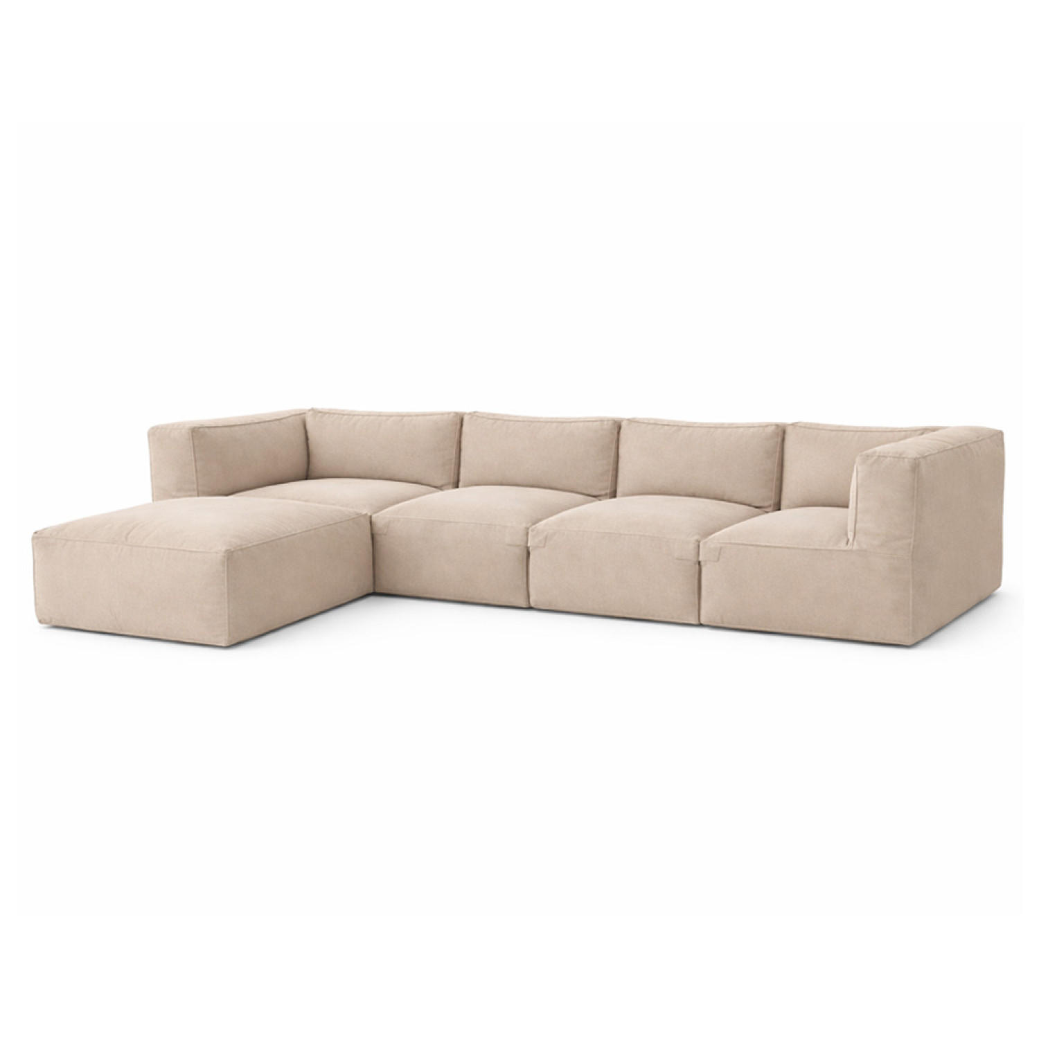 GARTENSOFA Praiano Beige 5-Sitzer Modular aus Wasserabweisendem Stoff - Beige, Kunststoff (85/65/85cm) - Concept Usine