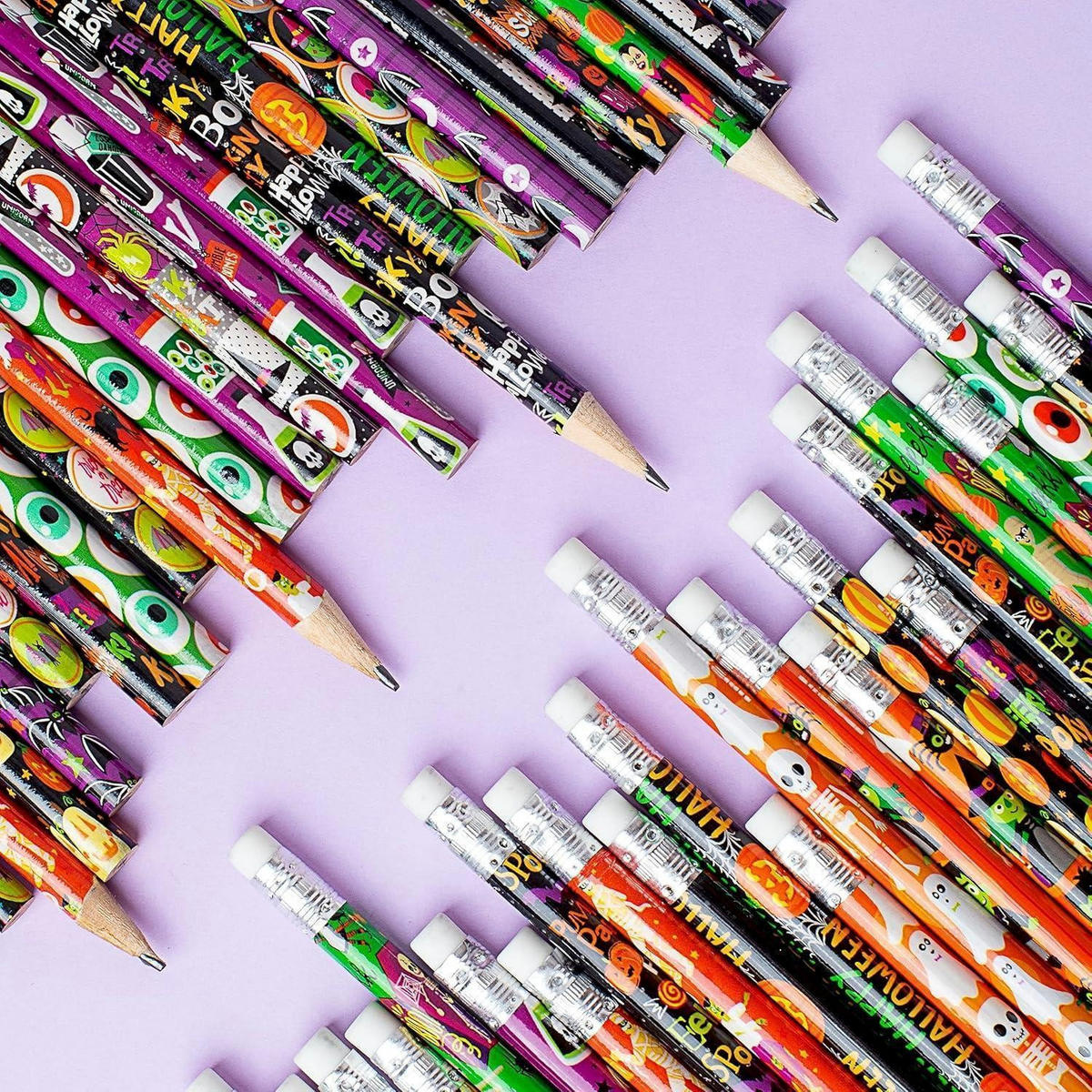 BLEISTIFT 48-teiliges Set Halloween-Designs - Multicolor, Holz