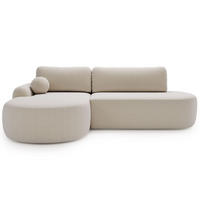 ECKSOFA Aurio O Bouclé-Stoff Creme Links - Creme, Holz/Textil (271/177cm) - Graingold