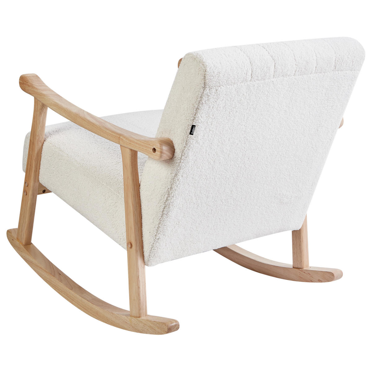 SCHAUKELSESSEL Cremeweiß Leknes - Weiß/Braun, Textil (63/78/96cm) - Beliani