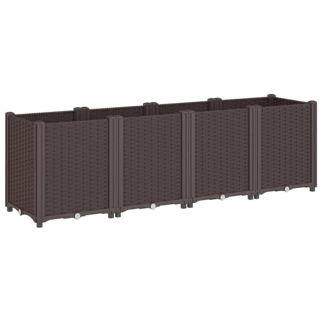 PFLANZKÜBEL Braun 160/40/53 Cm PP - Braun, Kunststoff (40/53/160cm) - vidaXL