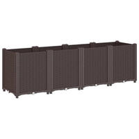 PFLANZKÜBEL Braun 160/40/53 Cm PP - Braun, Kunststoff (40/53/160cm) - vidaXL
