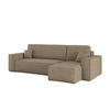 ECKSOFA Mit Schlaffunktion Und Bettkasten BEST Stoff Poso Dicker Cord Dunkelbeige Rechts - Cappuccino, Holz/Textil (244/142cm) - Kaiser Möbel