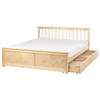 BETT mit Schubladen 160x200 cm Heller Holzfarbton Olendon - Hellbraun, Holz (160/200cm) - Beliani
