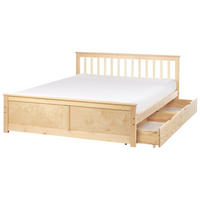 BETT mit Schubladen 160x200 cm Heller Holzfarbton Olendon - Hellbraun, Holz (160/200cm) - Beliani