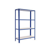 WOHNREGAL LIVING KOALA WOOD mit 4 Fachböden | HxBxT 160x80x30cm | Fachlast 150kg | Blau/Weiß - Blau, Metall (80/160/30cm) - PROREGAL