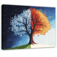 LEINWANDBILD Abstrakt Baum Bunt Modern 100x70 - Multicolor, Holzwerkstoff (100/70cm) - Wallarena