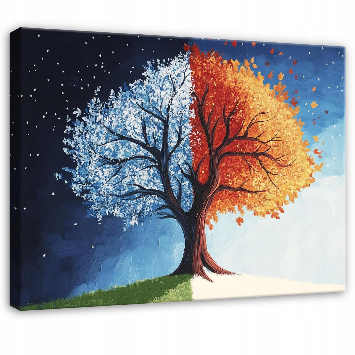 LEINWANDBILD Abstrakt Baum Bunt Modern 100x70 - Multicolor, Holzwerkstoff (100/70cm) - Wallarena