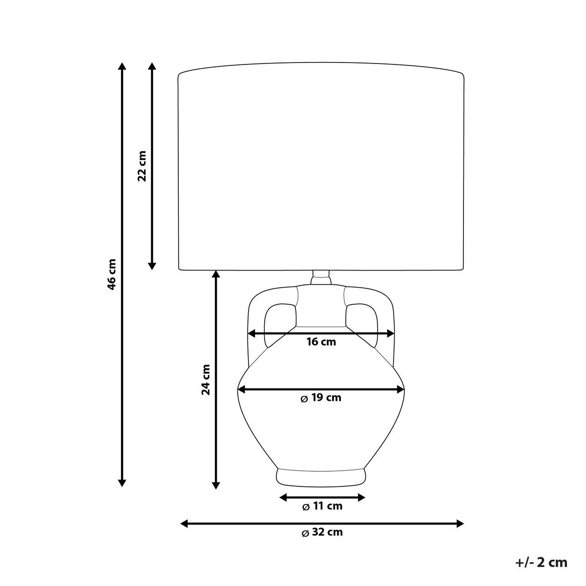 TISCHLAMPE Labrada 32/32/46 cm - Weiß, Keramik (32/32/46cm) - Beliani
