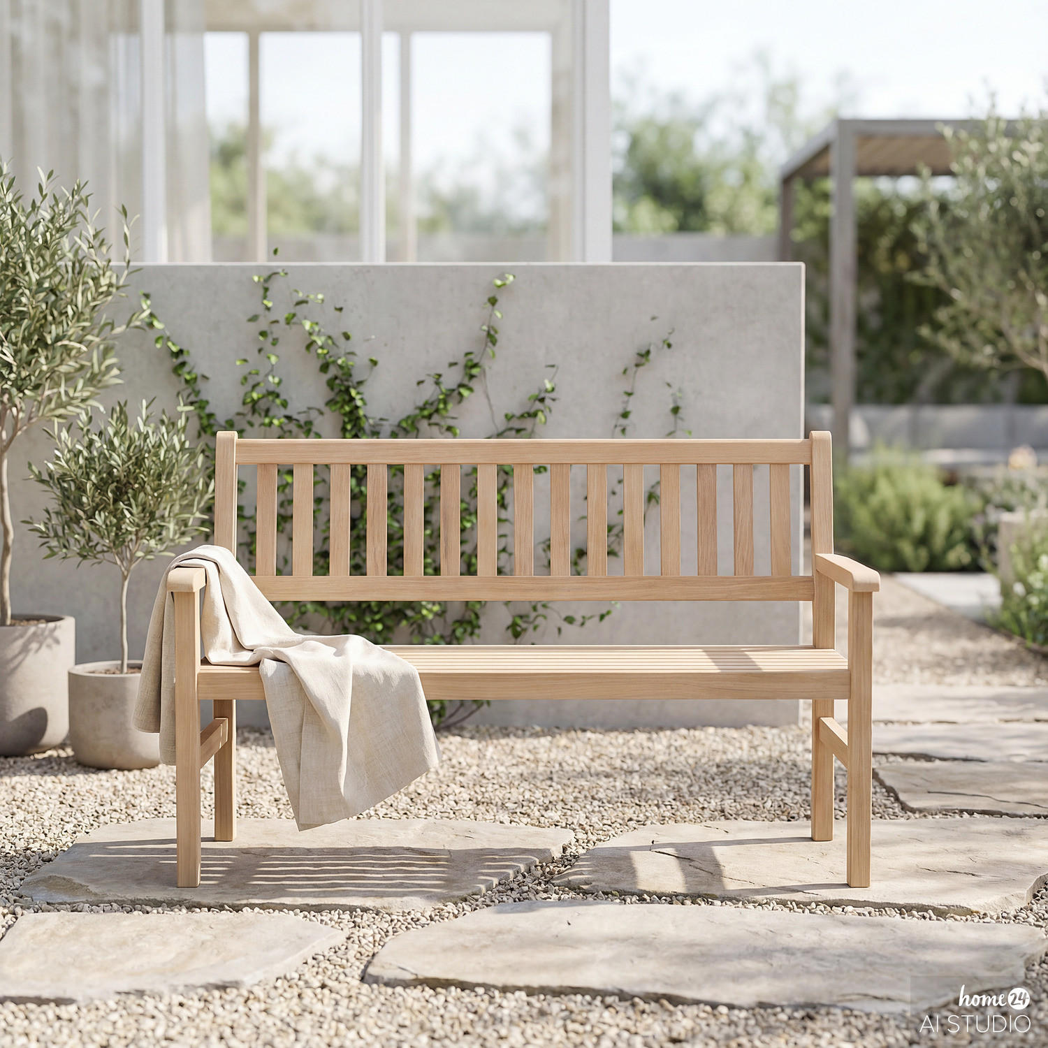 GARTENBANK - Akazie - Akaziefarben, Holz (120/89/55cm) - home24