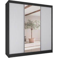 SCHWEBETÜRENSCHRANK Ramos II 200/61/215 schwarz+weiß - Schwarz/Weiß, Holzwerkstoff (200/215/61cm) - Beautysofa