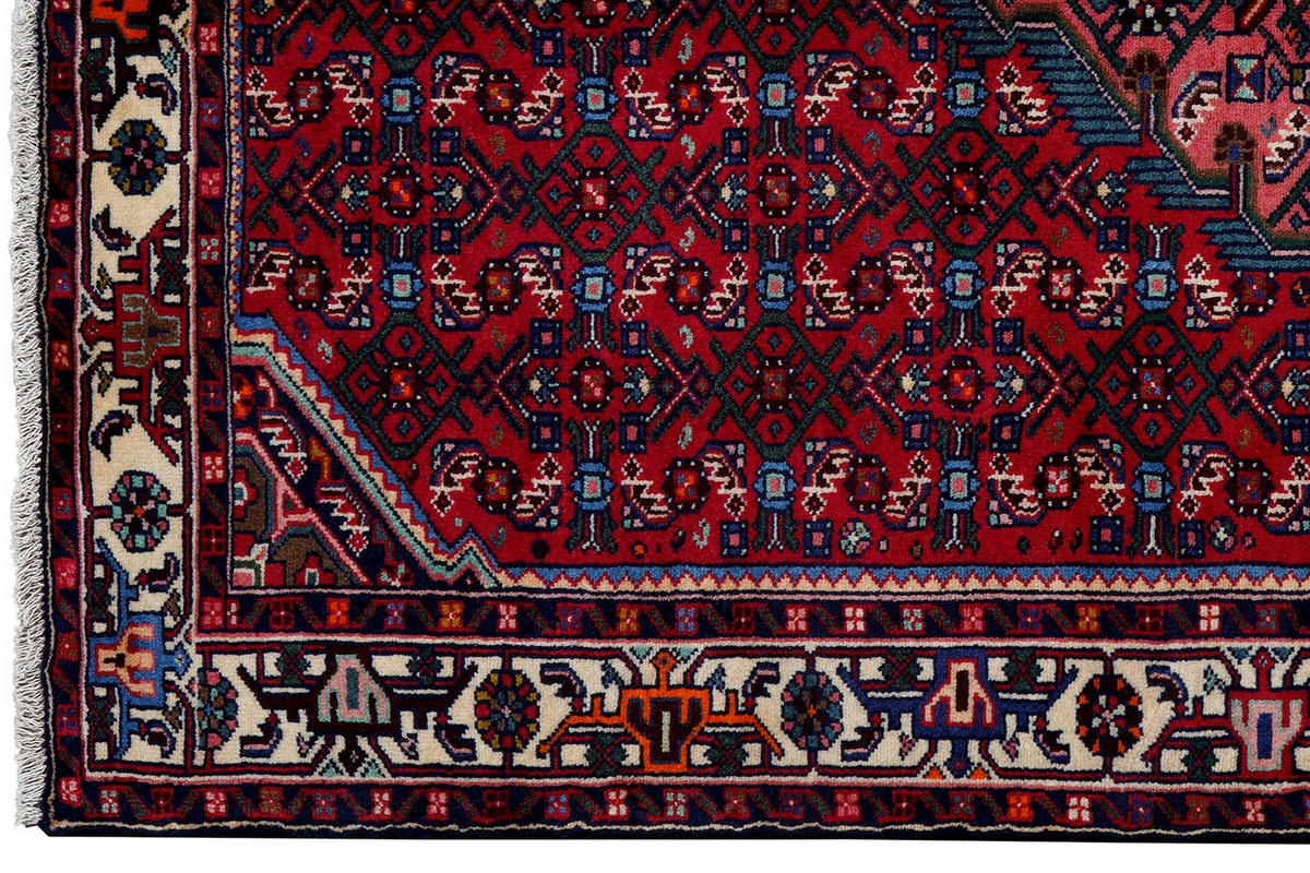 ORIENTTEPPICH handgeknüpft Assadabad Rot 197/125 cm Schurwolle - Rot, Textil (125/197cm) - Looma