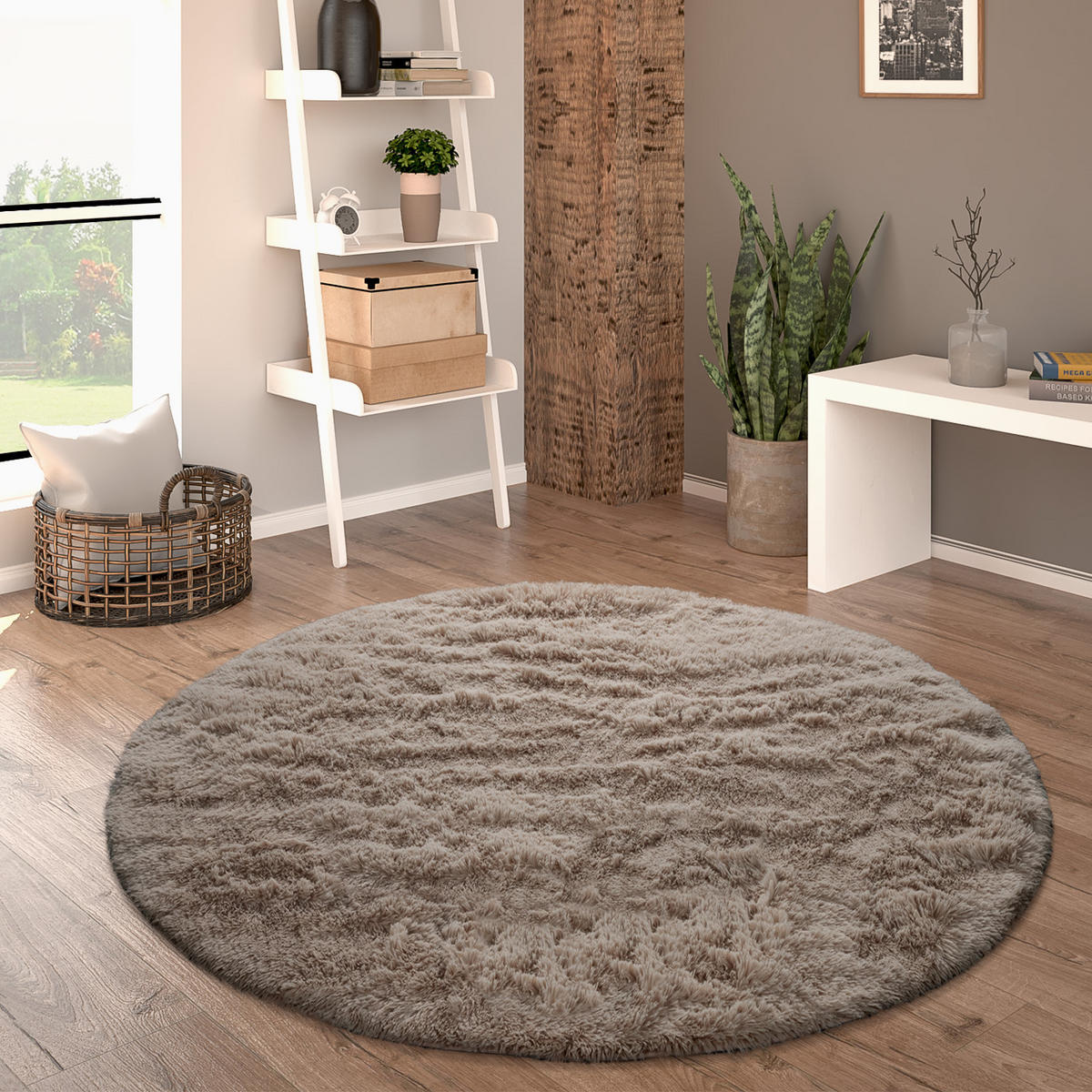 HOCHFLORTEPPICH 200/200 cm Silky 591 - Taupe, Textil (200/200cm) - Paco Home
