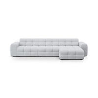ECKSOFA rechts Kendal aus strukturiertem Stoff hellgrau 5 Sitzplätze - Hellgrau, Textil (173/357cm) - Micadoni