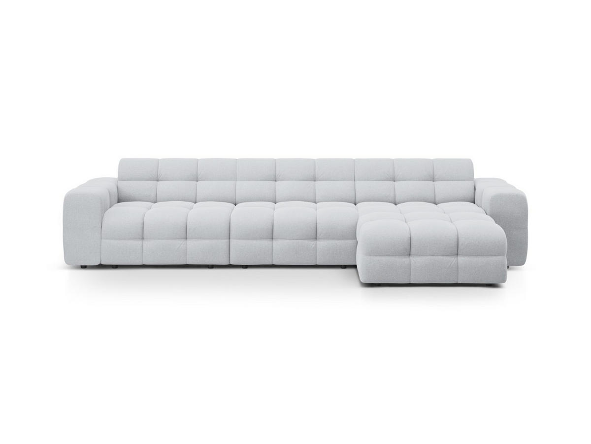 ECKSOFA rechts Kendal aus strukturiertem Stoff hellgrau 5 Sitzplätze - Hellgrau, Textil (173/357cm) - Micadoni