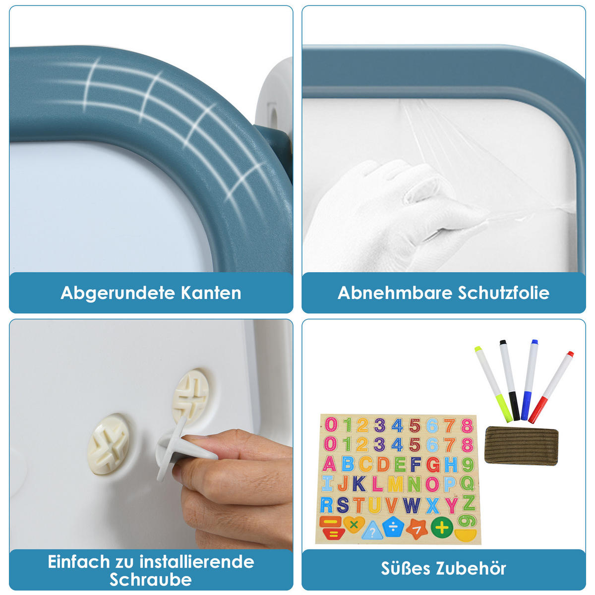 KINDERSTAFFELEI Blau - Blau, Kunststoff (53/100/62.5cm) - COSTWAY