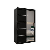 SCHWEBETÜRENSCHRANK 200/120/62 2-türig - Silberfarben/Schwarz, Holz/Kunststoff (120/200/62cm) - MÖBEL KRYSPOL
