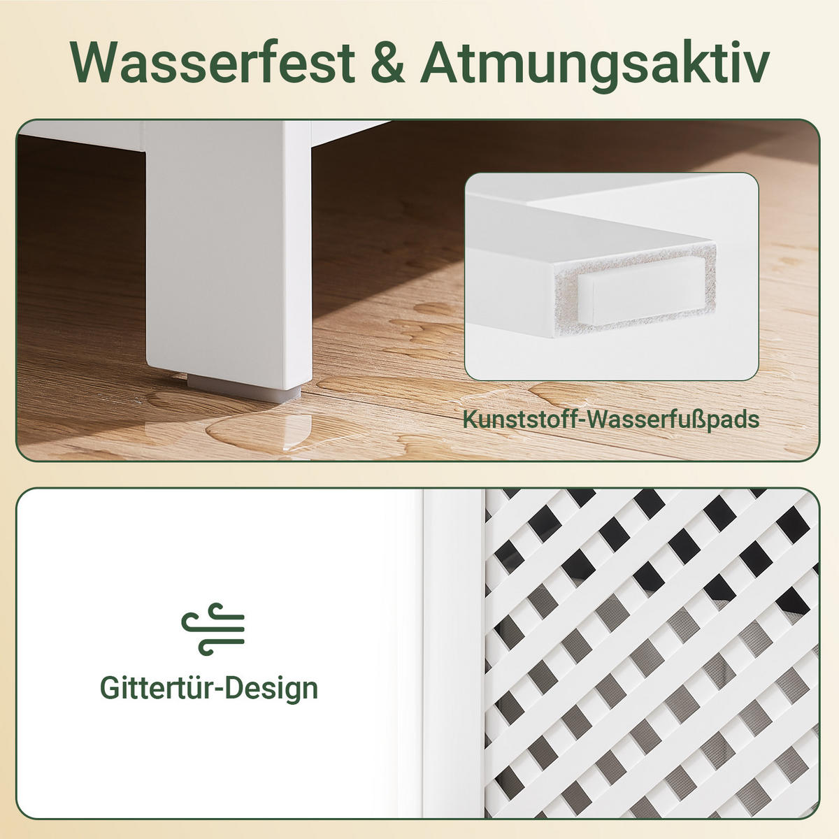 WÄSCHESCHRANK Weiß 45x41,5x87cm - Weiß, Holzwerkstoff (45/87/41.5cm) - SoBuy