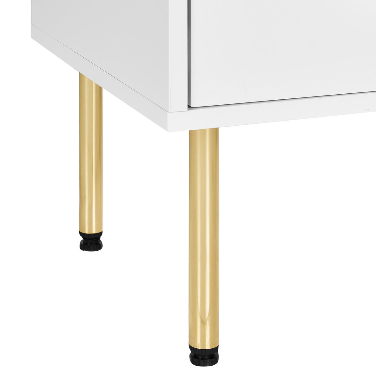 VITRINE mit Glastüren 80 cm Weiß Milora - Weiß, Holzwerkstoff (80/160/40cm) - Beliani