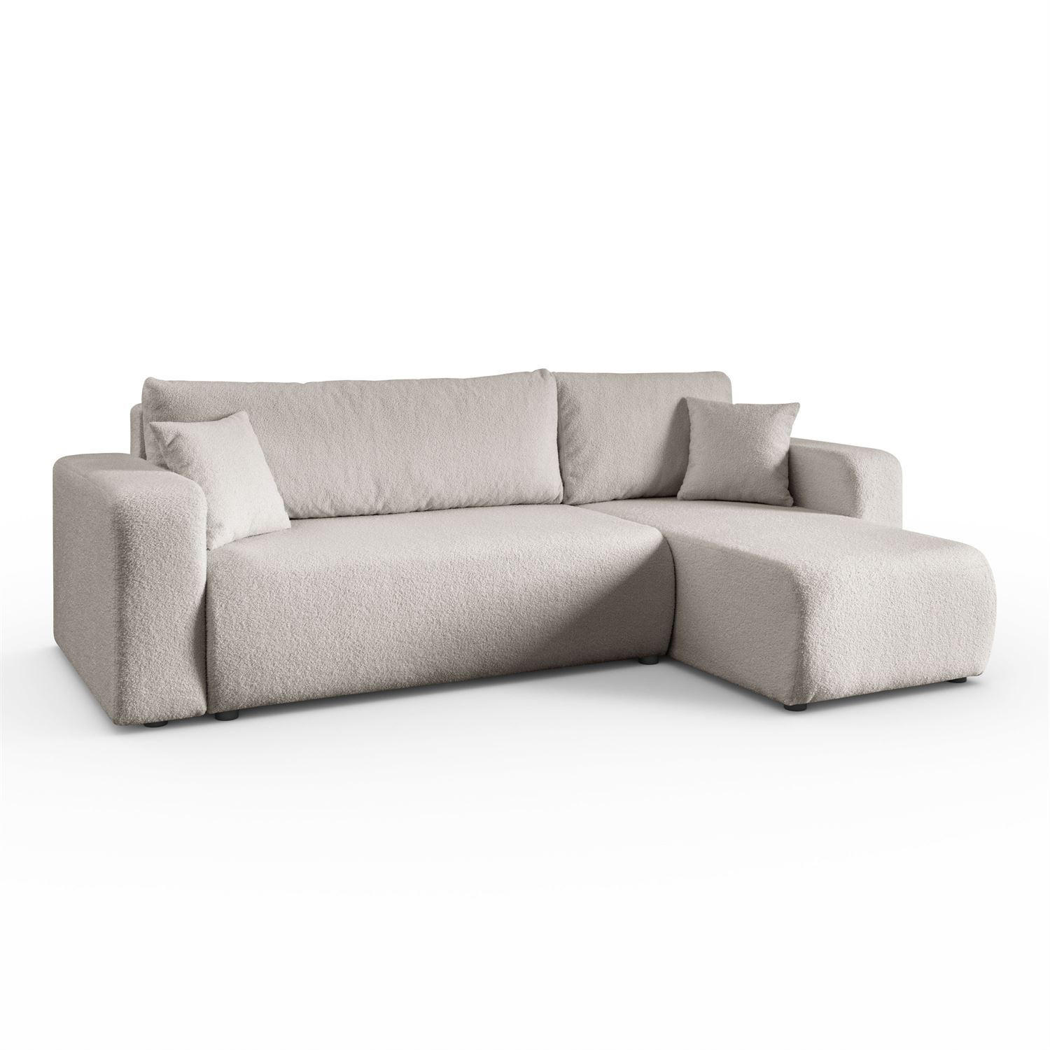 ECKSOFA VESPO L mit Schlaffunktion und Bettkasten - Creme, Textil (247/143cm) - Lookway
