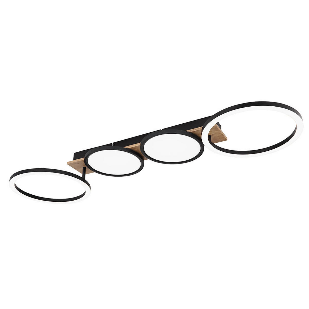 LED DECKENLEUCHTE Holzoptik Braun - Braun, Metall (108.5/30/11cm) - Globo Lighting