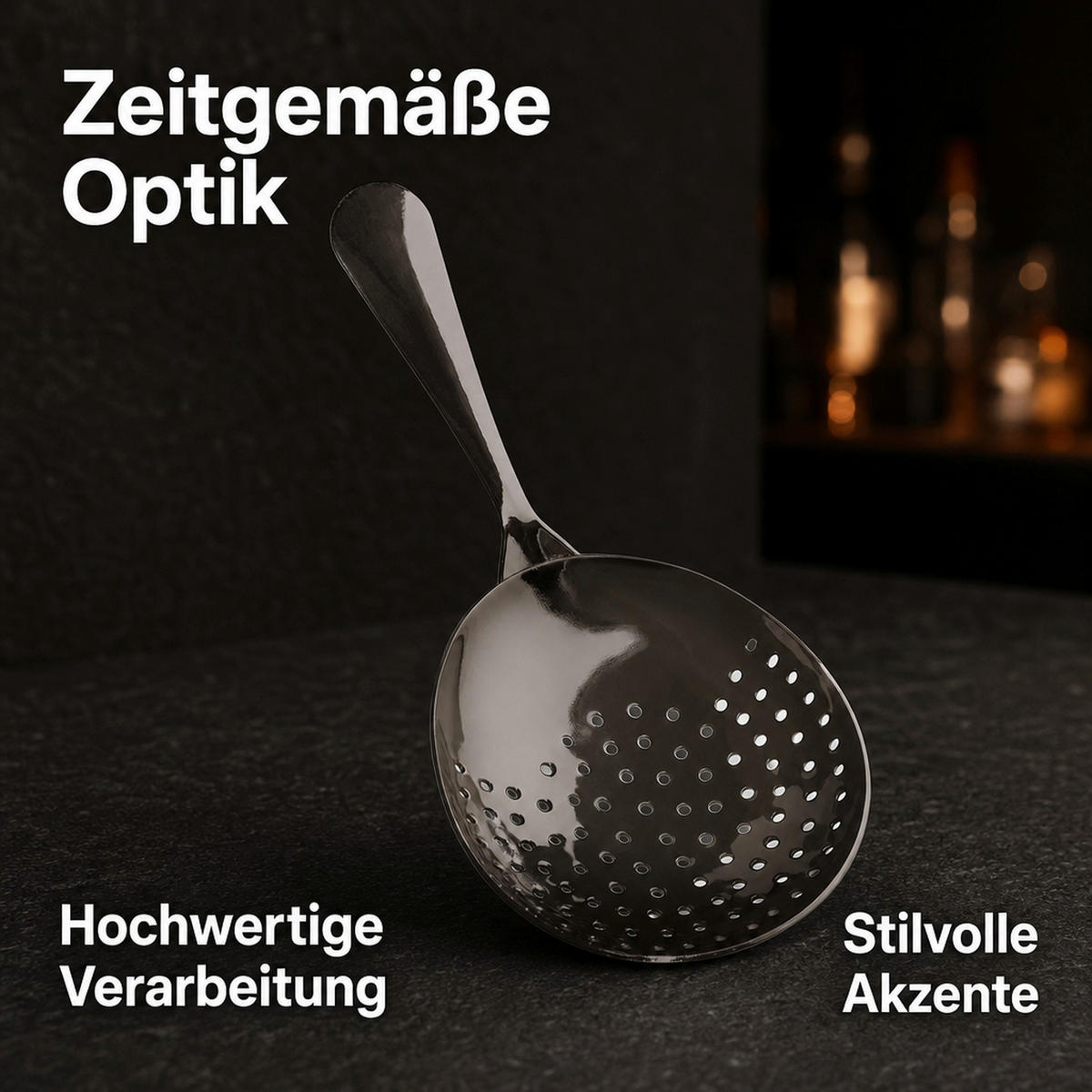 JULEP Sieb - Schwarz, Metall (7.9/16/2.4cm) - ich-zapfe
