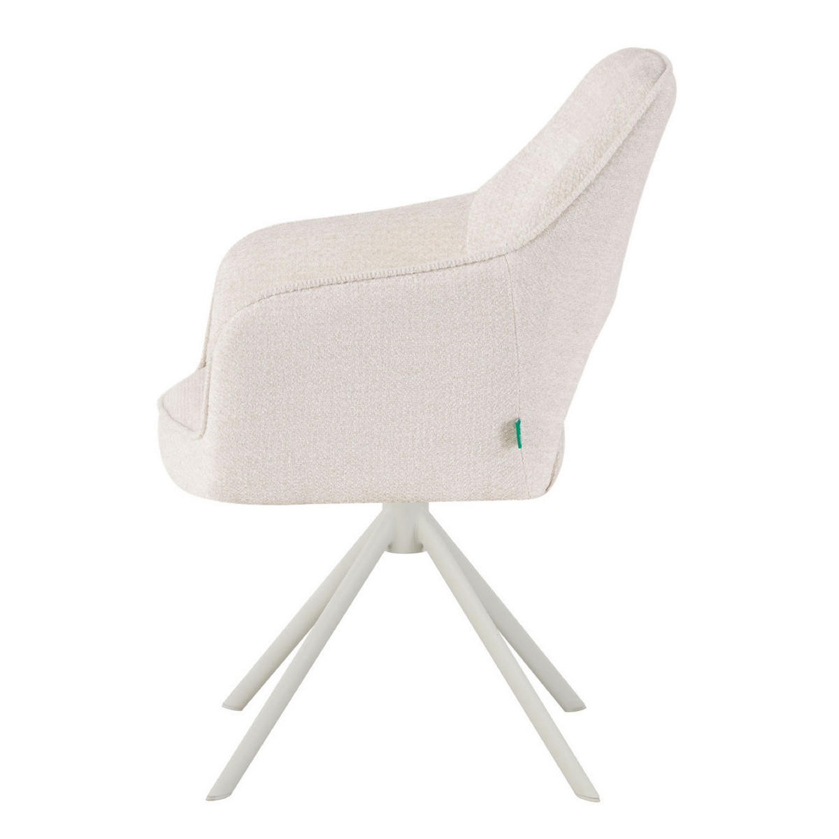 ESSZIMMERSTUHL THOMAS-CLEO 2er-Set 360°drehbar - Weiß, Textil/Metall (57/88/63cm) - DUBI Möbel