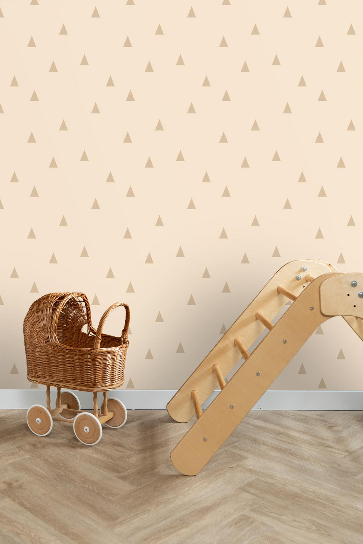 TAPETE grafische Dreiecke 53 cm x 10.05 m - Beige, Papier (53/0.1cm) - ESTAhome
