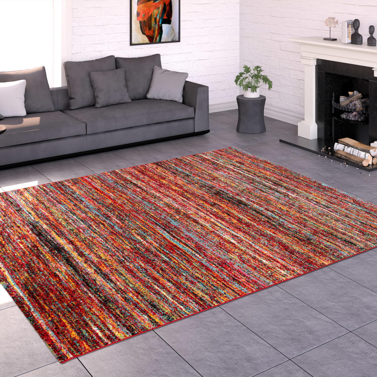 KURZFLORTEPPICH, meliert, Mehrfarbig, 160 x 230 cm - Multicolor, Textil (230/160cm) - KADIMA DESIGN