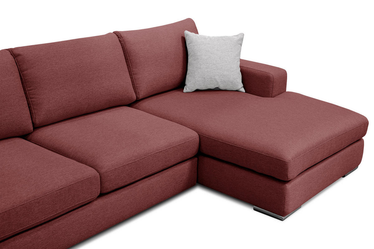 ECKSOFA OTTO 4-Sitzer, bordeaux - Bordeaux, Holzwerkstoff/Textil (279/159cm) - Courtois Laville