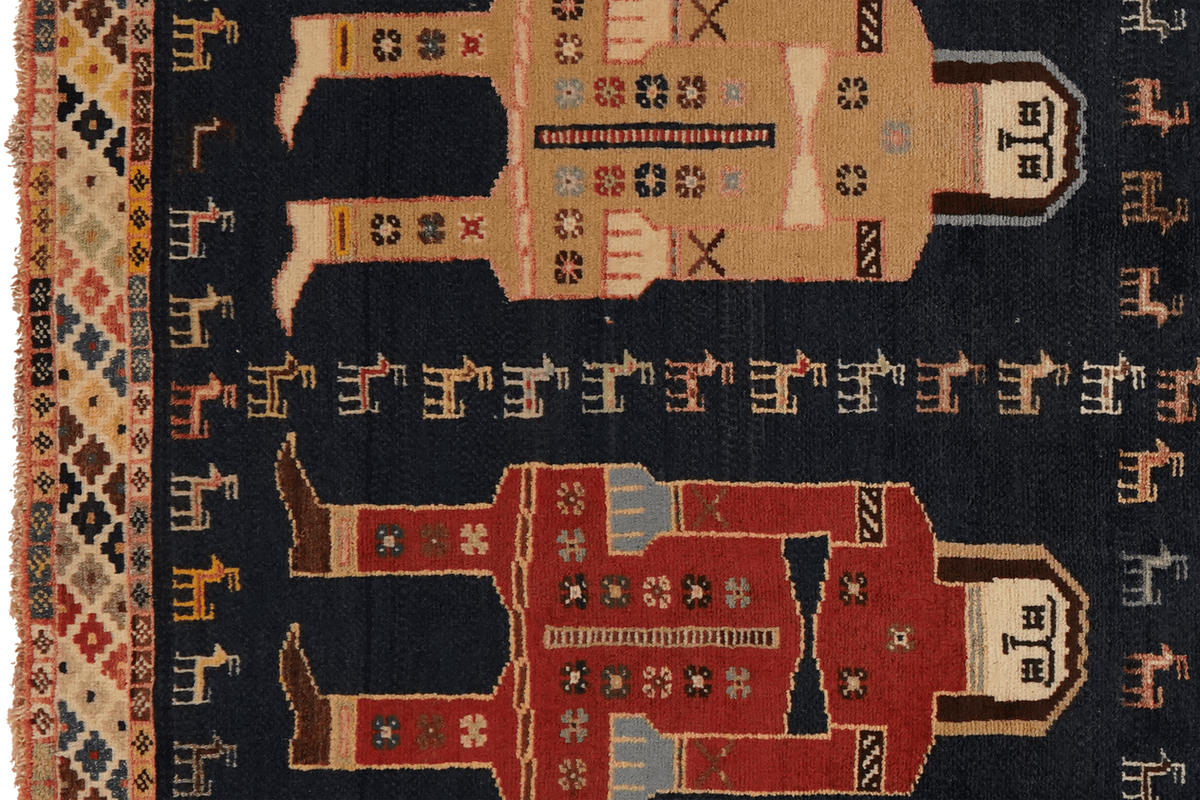 ORIENTTEPPICH handgeknüpft Gashgai Blau 162/110 cm Schurwolle - Blau, Textil (110/162cm) - Looma